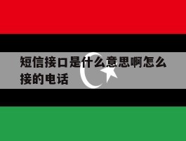 短信接口是什么意思啊怎么接的电话