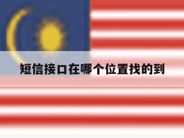 短信接口在哪个位置找的到