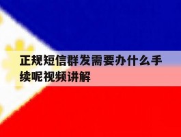 包含正规短信群发需要办什么手续呢视频讲解的词条
