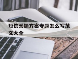 短信营销方案专题怎么写范文大全