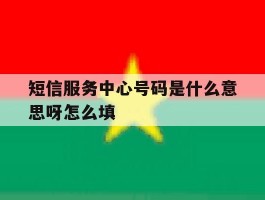 短信服务中心号码是什么意思呀怎么填