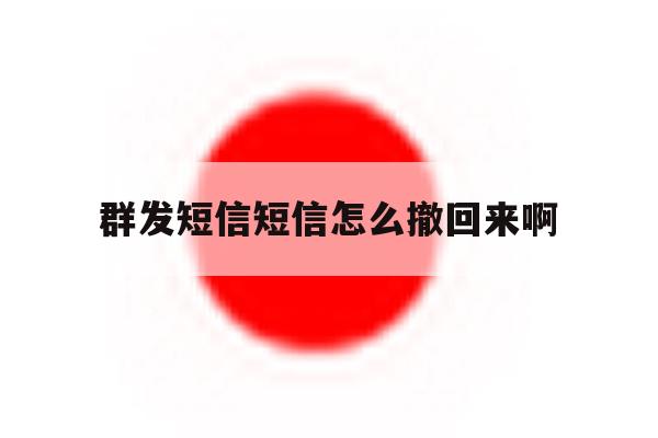 群发短信短信怎么撤回来啊 群发短信短信怎么撤回来啊
