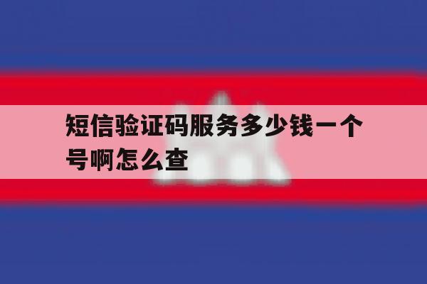 短信验证码服务多少钱一个号啊怎么查 短信验证码服务多少钱一个号啊怎么查