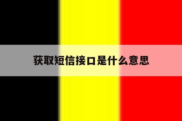 获取短信接口是什么意思 获取短信接口是什么意思