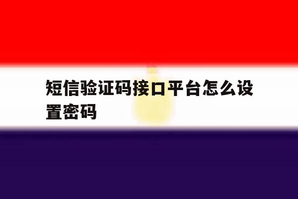 短信验证码接口平台怎么设置密码 短信验证码接口平台怎么设置密码