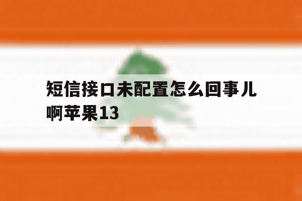 短信接口未配置怎么回事儿啊苹果13 短信接口未配置怎么回事儿啊苹果13