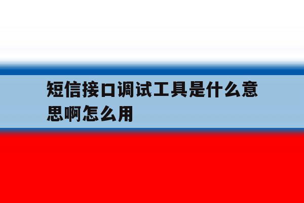 短信接口调试工具是什么意思啊怎么用 短信接口调试工具是什么意思啊怎么用