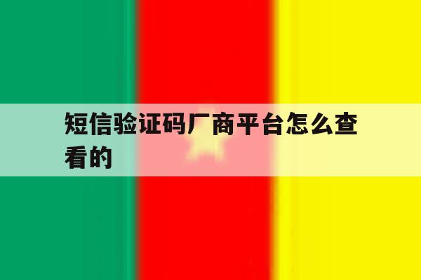短信验证码厂商平台怎么查看的 短信验证码厂商平台怎么查看的